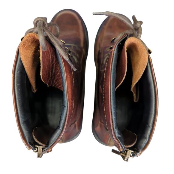 Belstaff Brown Leather‎ Moc Toe Boots Back Zip EU 42.5 Men's 8.5 Work Boots - Picture 6 of 9